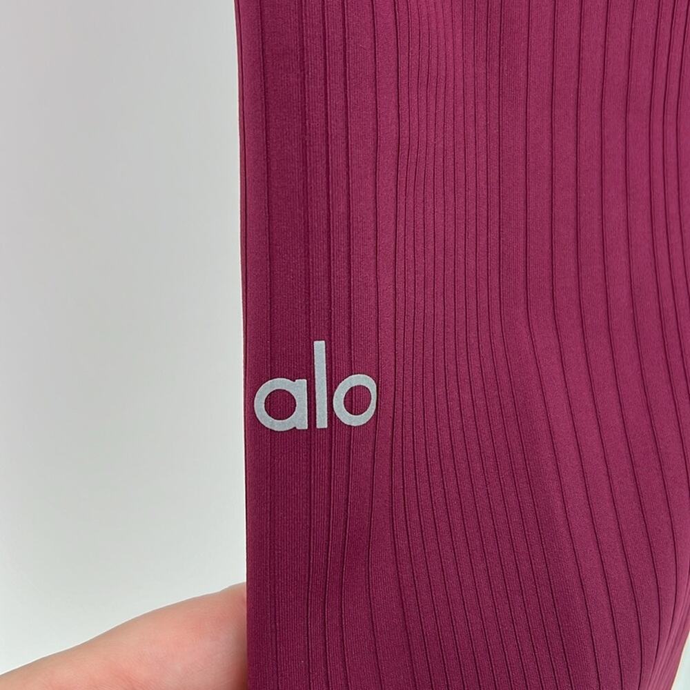 Alo Yoga Women's Ribbed Leggings - Raspberry - Small - Picture 4 of 6